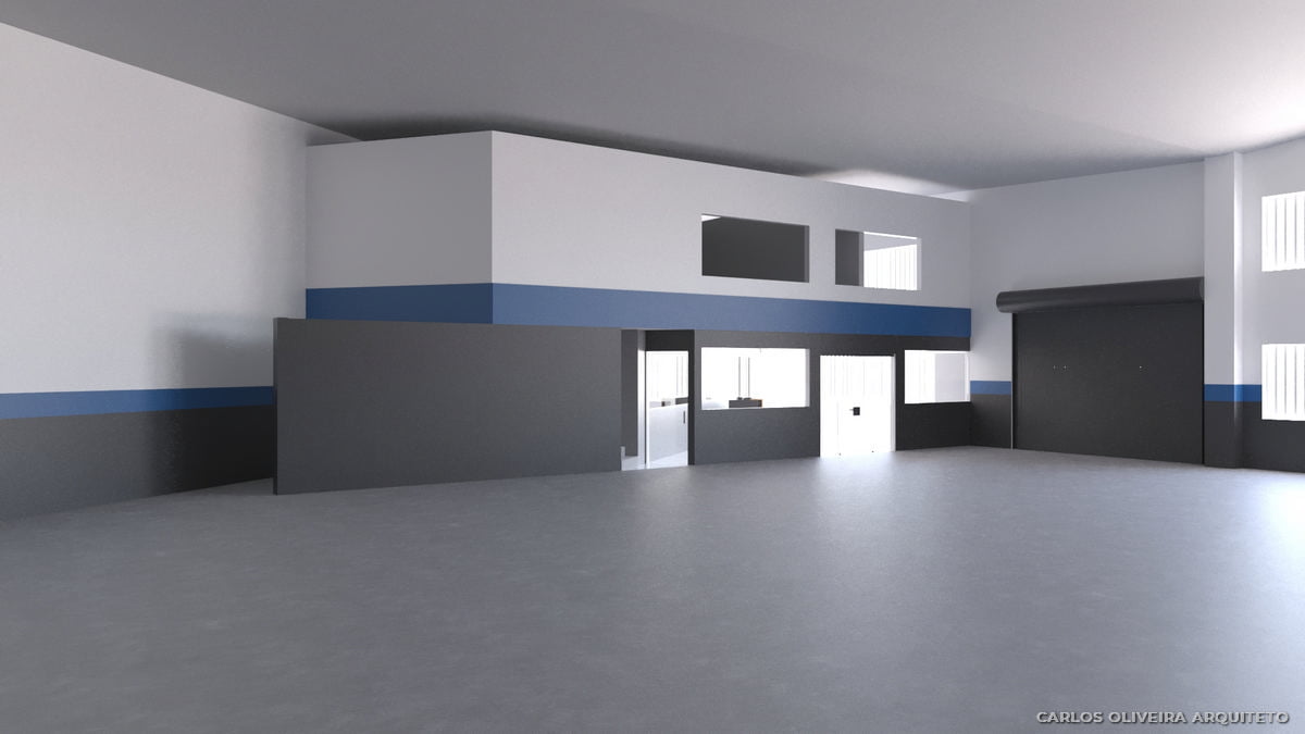 GARAGEM INTERNA OFICINA MECÂNICA AUTOMOTIVA ARQUITETURA