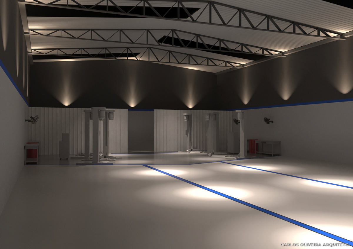 ILUMINAÇÃO OFICINA MECÂNICA AUTOMOTIVA PROJETO