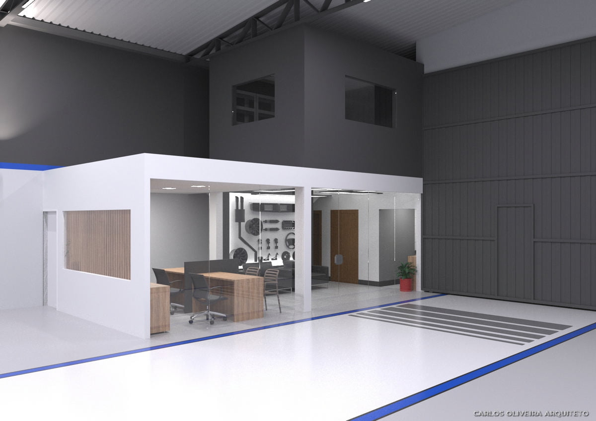 RECEPÇÃO OFICINA MECANICA PROJETO DE ARQUITETURA