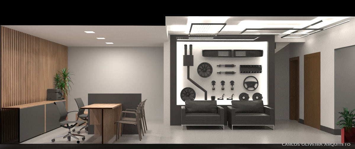 VISÃO GERAL DE RECEPÇÃO DE OFICINA AUTOMOTIVA PROJETO DE ARQUITETURA