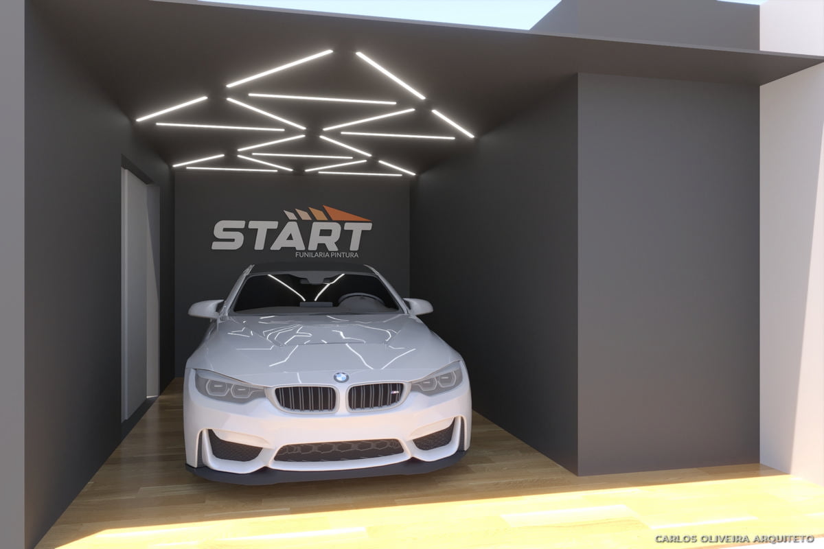 área de entrega automotiva em oficina de estética