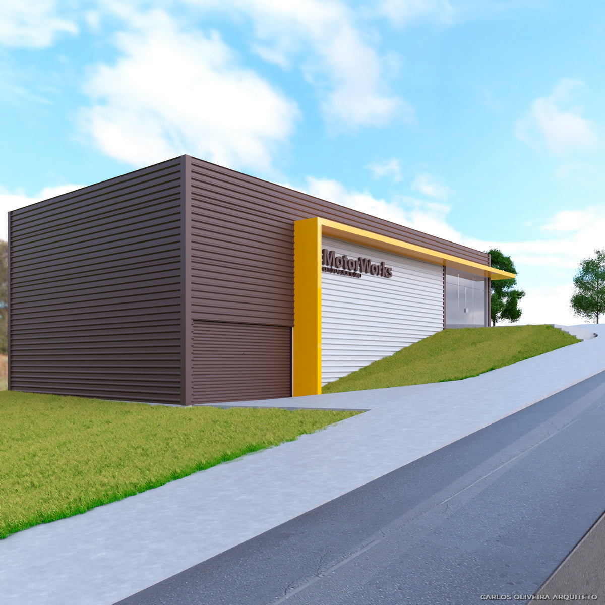 entrada de serviços, centro automotivo, arquitetura em londrina