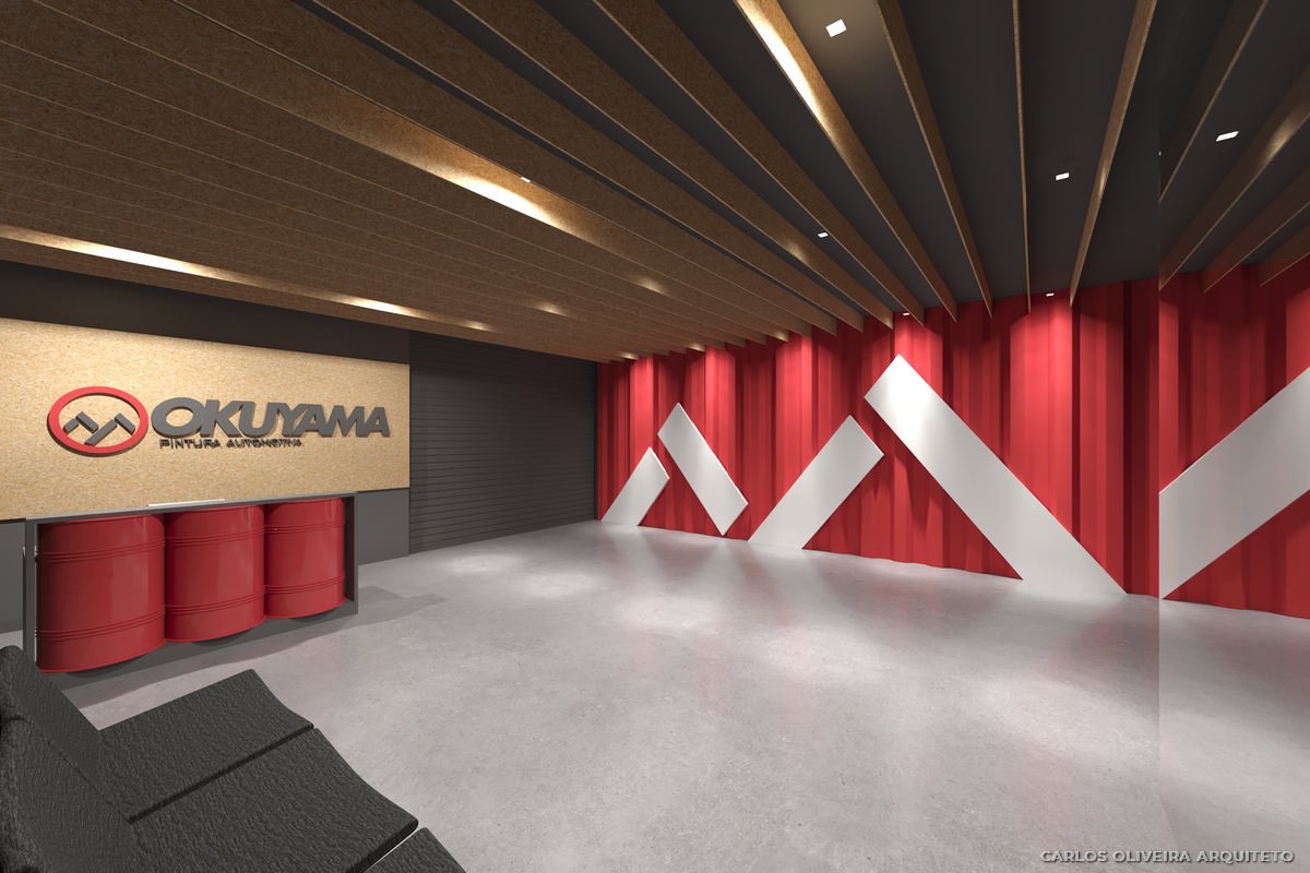 Recepção estética automotiva conceito showroon projeto decoração arquitetura