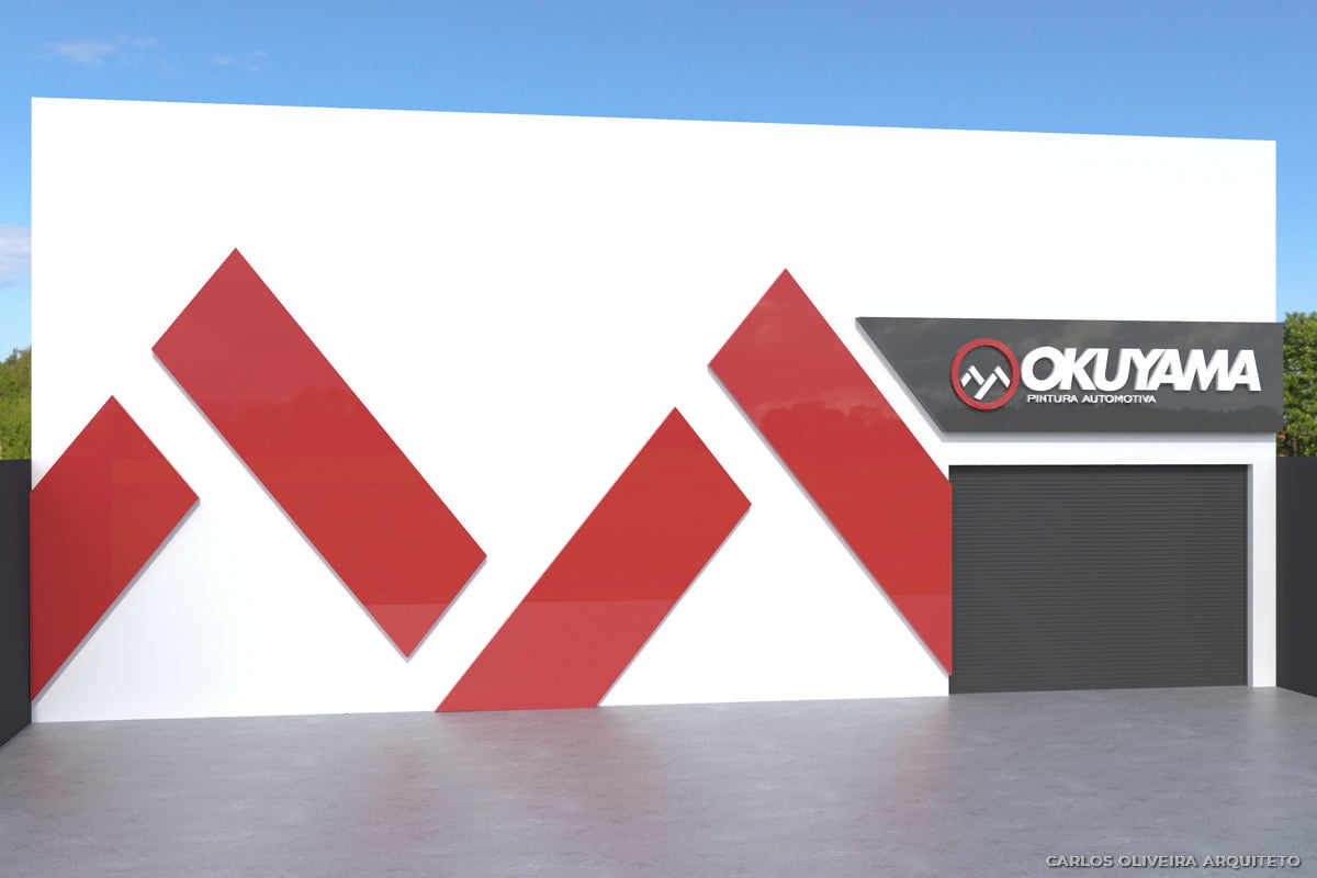 modelo de fachada estética automotiva projeto decoração