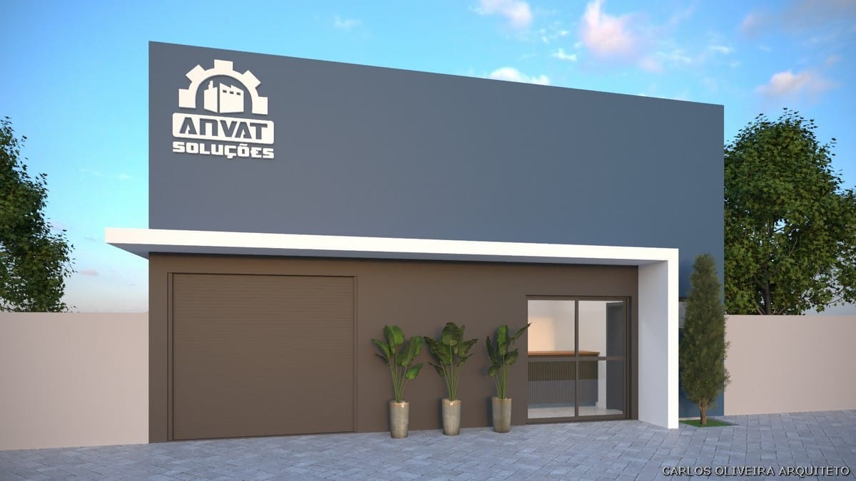 fachada oficina mecânica azul e preto