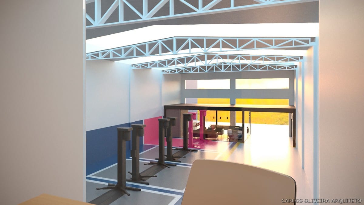 oficina automotiva arquitetura decoração projeto