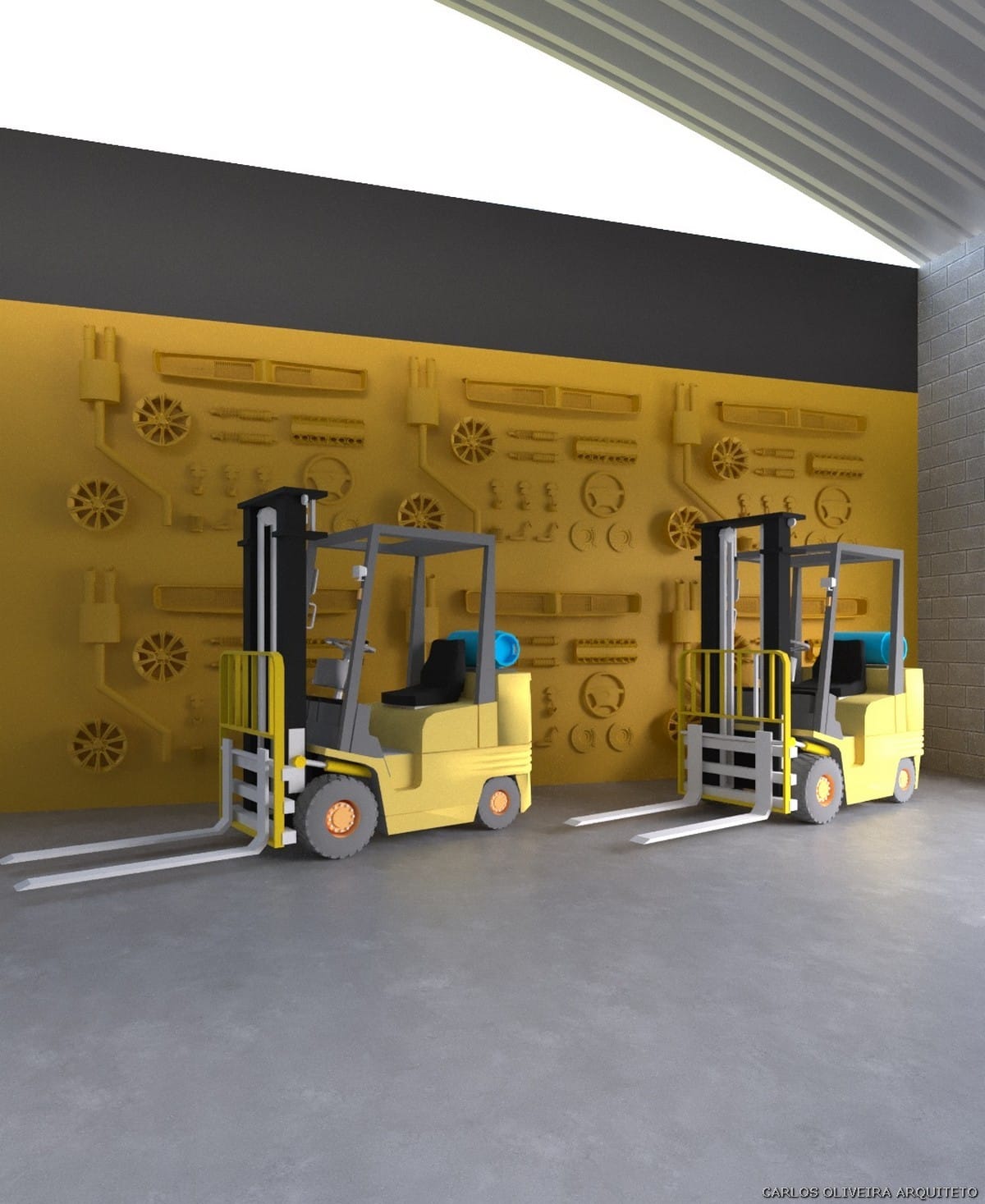 painel decorativo oficina pesada