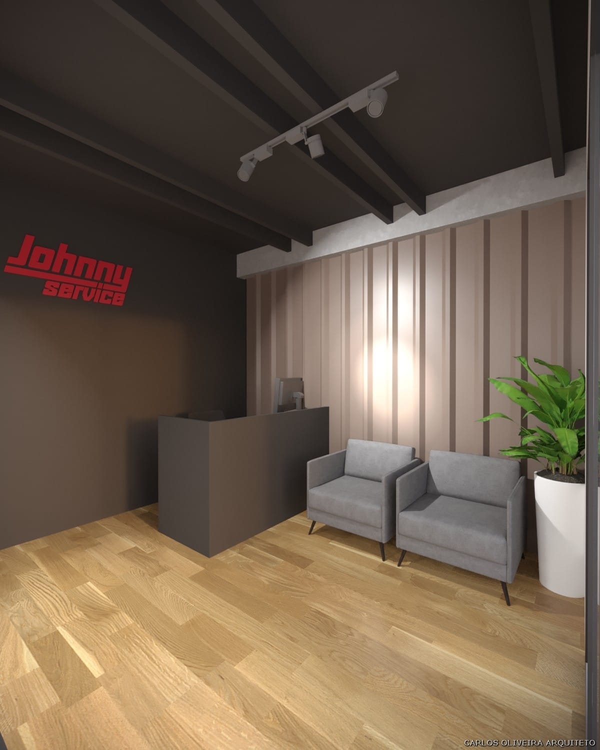 recepção oficina automotiva preto